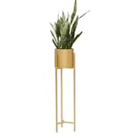 Byjia Plant Stand Set, Decorative Tall Standing Flower Succulent Pot Holder, Indoor Outdoor Terrace Patio Home Decor,Gold,22 * 22 * 90cm