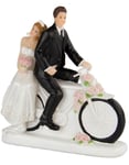 Brudepar På Sykkel - Kaketopp 11 cm