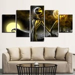 Prints On Canvas The Picture 5 Pieces Simple Inkjet Corridor Decoration Painting Christmas Night Fright Home Abstract Oil Painting Art,B-With Frame 20X35X2+20X45X2+20X55Cmx1 Wall Picture Prints on C