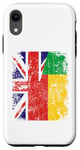Coque pour iPhone XR Demi drapeaux britanniques béninois | Bénin UK vieilli vintage