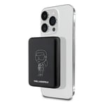 Karl Lagerfeld Magnetic &amp; Wireless Qi Powerbank 3000 mAh - MagSafe-kompatibel - Svart / Hvit