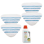 4 x Microfibre Cover Pads for BELDRAY 5-in-1 9-in-1 Steam Cleaner + Detergent