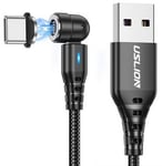Magnetisk USB-C kabel - Fast Charge 5A - 30 cm - Sort
