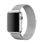 Apple Watch 7/6/5/4/3/2/1/SE - 45/44/42mm - Milanese Loop urrem m/magnetisk lukning - Sølv