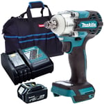 Makita DTW300Z 18V Brushless Impact Wrench 1 x 5.0Ah Battery Charger & Tool Bag