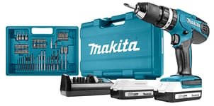 Makita HP457DWE10 Percussion Drill Battery 18V 2x1.5Ah 74 Accessories Case