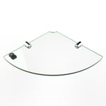 Acrylic Corner Shelf with cable feed through notch - 200mm - approx 8" suitable for computer speaker, webcam etc, Free Trolley Token Material Sample Included per Shipment, Glass Effect