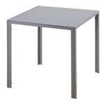 Rootz Matbord - Köksbord - Glasbord - Fyrkantigt bord - Glasskiva - Kompakt design - Grå - 75L x 75W x 75H cm