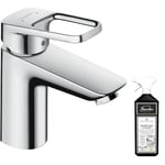 Mitigeur lavabo Hansgrohe Logis Loop 100 avec tirette et vidage chrome + nettoyant Briochin - chrome