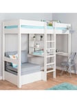 Stompa High Sleeper with Built in Desk and Chair Bed, Extra Long Single