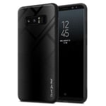 Cadorabo Fodral för Samsung Galaxy NOTE 8 i OPAL SVART Skyddsfodral Cover Härdat glas och TPU silikonrandigt utseende