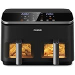 COSORI Dual Air Fryer, 8.5L Family Capacity, 8-In-1, Sync Cook & Finish, 2 Non-Stick Drawers with Visible Window, 2 Accessories, Energy Saving, 50+ Online Recipes, Dishwasher Safe, 35℃ to 230℃