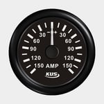 KUS Amperemätare KUS, imfri, Ø52 mm, 12 V / 24 V, shunt, svart + 150A shunt