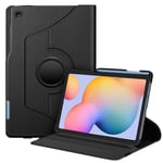 FINTIE Coque pour Samsung Galaxy Tab S6 Lite 2024/2022/2020 10.4 Pouces - Etui Rotatif à 360 Degrés avec Rangement de Stylet, Housse Pivotante Veille/Réveil Automatique, Noir