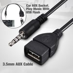 3.5mm mâle audio aux jack vers usb 2.0 a femelle convertisseur adaptateur cable m20167