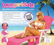 Beach Towel Buddy Bag Sun Lounger Mate Holiday Garden Pool Chair Beach Pink