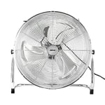 GEEPAS 20 Inch Floor Fan, Floor Standing Cooling Fan with 3 Speed, Tilt Function - Chrome Gym Fan, Electric Portable Cooling Fan, 3 Blades for Powerful Air Circulation for Home Garage Office, 160W