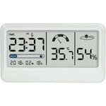 Hygromètre numérique Jauge électronique de température et d'humidité avec Affichage de l'heure et de la Date lcd Thermomètre d'intérieur Hygromètre