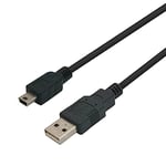 Waytex 11300 Cordon Mini USB 2.0 5 pins Mâle/Mâle 2 m Noir