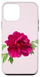 Coque pour iPhone 12 mini Élégante couleur bordeaux violet pivoine formes fleurs mania