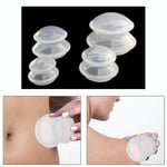 4-pack Full Body Kopping Set - XS-L Vit - Silikon Massage Koppar - Lindra Muskelsmärta och Spänningar