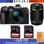 OM SYSTEM OM-1 + ED 12-40mm f/2.8 PRO II + ED 40-150mm f/4 PRO + 2 SanDisk 32GB Extreme PRO UHS-II SDXC 300 MB/s + Guide PDF ""20 TECHNIQUES POUR RÉUSSIR VOS PHOTOS