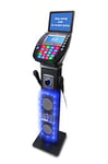 Easy Karaoke Bluetooth Karaoke System with Speaker Pedestal - Professional CDG System with 6 Speakers, LED Disco Lights, 7" Colour TFT Screen + 2 Microphones