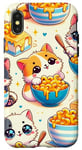 iPhone X/XS Cats eating Mac and Cheese Pattern Cute Cat Case