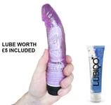Vibrator Dildo 6 Inch G-SPOT CURVED Purple Vibe Realistic Ladies Sex Toy £5 LUBE