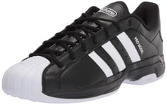 adidas Unisex Pro Model 2G Low Basketball Shoe, Black/White/Black, 11 US Men