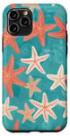 Coque pour iPhone 11 Pro Coquillages d'étoiles de mer cool motif vagues de corail