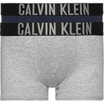 Calvin Klein Boy's 2pk Trunks Boxer Shorts, Grey (1 Grey Heather/1 Blue Shadow 025), 14-16 Years