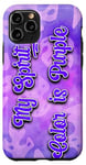 Coque pour iPhone 11 Pro My Spirit Color is Purple - Typographie violette et blanche