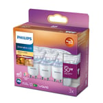 Philips LED GU10 3,8W (50W) 345lm WarmGlow 3-pack