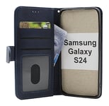 Zipper Standcase Wallet Samsung Galaxy S24 5G (SM-S921B/DS) (Marinblå)