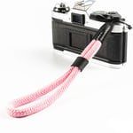 LXH Adjustable Cotton Camera Wrist Strap Compatible with Sony RX100 RX100II RX100III A6100 A6600 A6400 A6000 A6300 A6500(Pink)