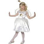 Smiffys Costume fée des étoiles, Blanc/Doré, avec robe, bandeau et ailes - Taille enfant M/7-9