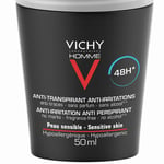 VICHY HOMME Déodorant antitranspirant 48h peaux sensibles 2x50 ml Rouleau
