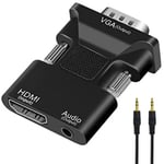 HDMI to VGA Adapter, HDMI Female to VGA Male Converter with Full HD 1080p Audio Video Output, For TV Stick, Xbox, Roku, Computer, Laptop, PC, Monitor, Projector, Chromebook