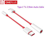 Oneplus USB Type C vers 3.5mm Adaptateur Casque Câble de Connecteur Audio pour One Plus 1 + 9 8 7T Pro 9R 8T 9T Nord 2 CE N10 N100