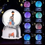 FAGUANG romantic couple snowball-crystal ball couple music box-creative automatic snow spray sky city music box-A