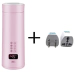 Elektriska vattenkokare, smart temperaturkontroll, resvänliga, Rosa med EU-kontakt
