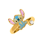 Disney Lilo & Stitch Blue & Pink Gold Plated Clear Stone Ring RF00393YRWL