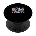 Drôle Braille The Only Point That Counts Braille Transcriber PopSockets PopGrip Interchangeable