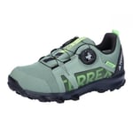 adidas Terrex Agravic BOA RAIN.RDY Trail Running Shoes Sneaker, Silver Green/core Black/Green Spark, 13 UK Child