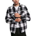 Brandit Men's 9478-46-L Lumber Jacket, White-Black, L