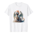 cool white asian dragon sitting lucky mythical japanese art T-Shirt