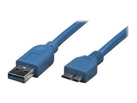 Techly - Usb-Kabel - Usb Typ A (Hane) Till Micro-Usb Type B (Hane) - Usb 3.0 - 50 Cm - Formpressad - Blå