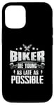 Coque pour iPhone 14 Pro Matrice de découpe Biker Young Late Vintage Motorcycle Club Amateur