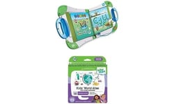 Bundle of LeapFrog LeapStart Electronic Book, Educational Playbook for Pre School Boys & Girls 4, 5, 6 Year Olds, Green + LeapStart Level 3 Kids World Atlas and Global Awareness Activity Book